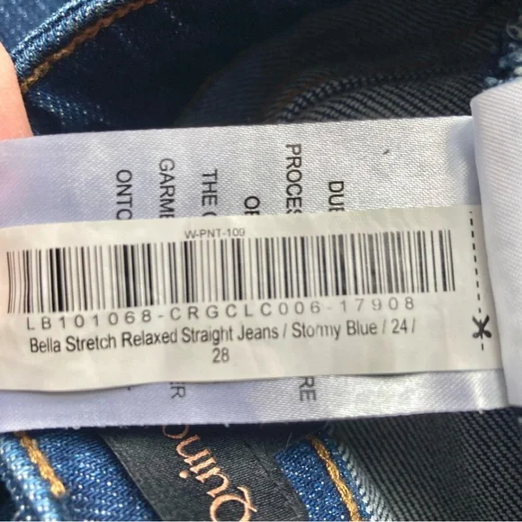 Quince Bella Stretch Relaxed Straight Jeans Stormy Blue Wash US 24 Sustainable - Picture 7 of 10